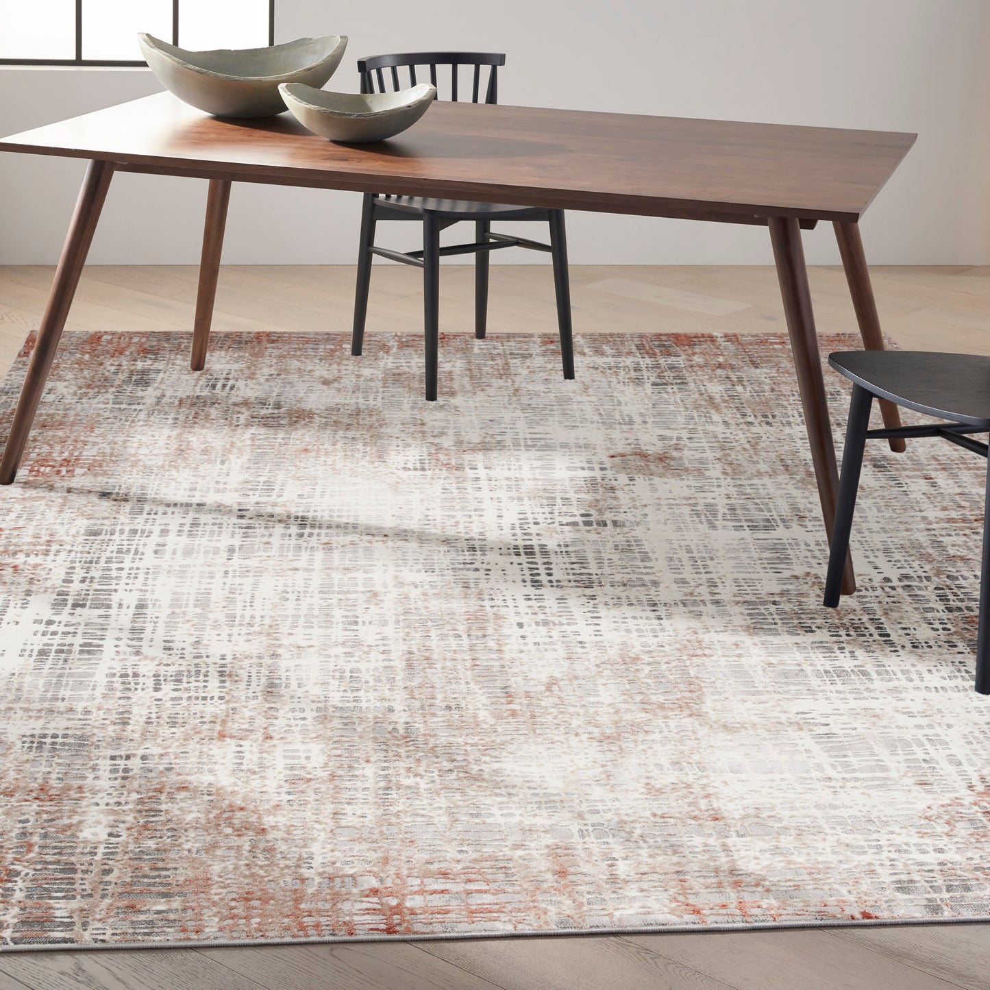 Calvin Klein CK022 Infinity 9' x 12' Rust Multicolor Modern Indoor Rug