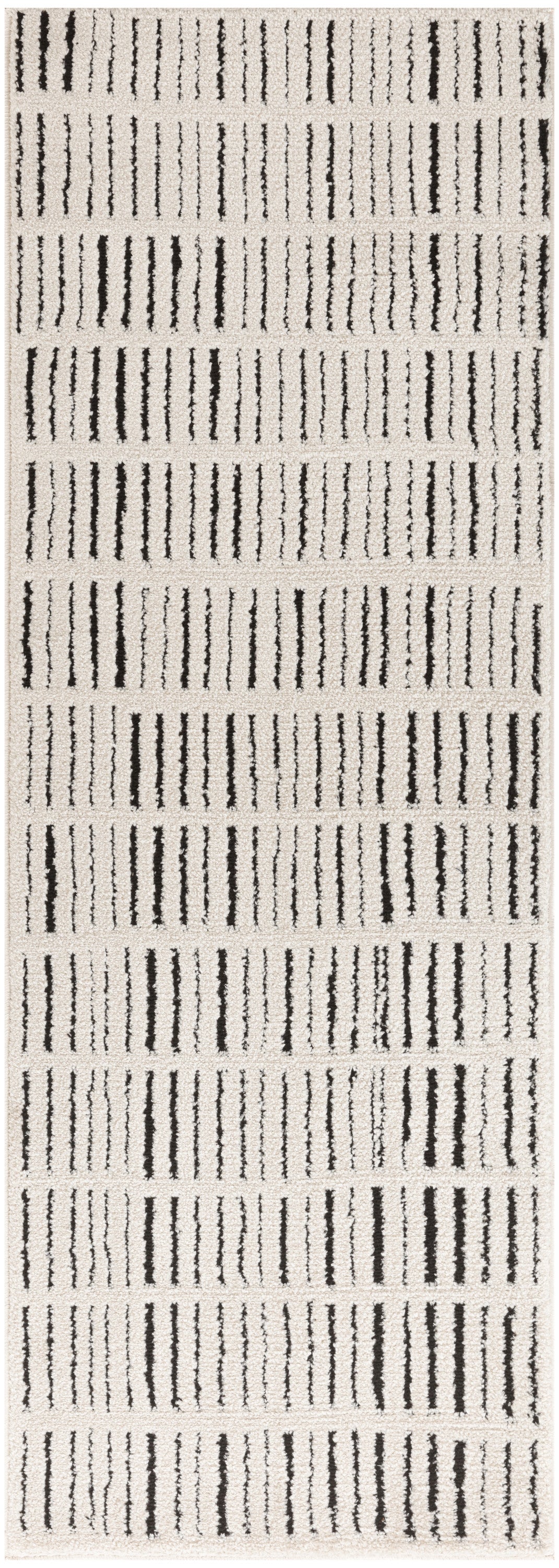 Nourison Modern Comfort 2'2" x 6' Ivory Black Scandinavian Indoor Rug