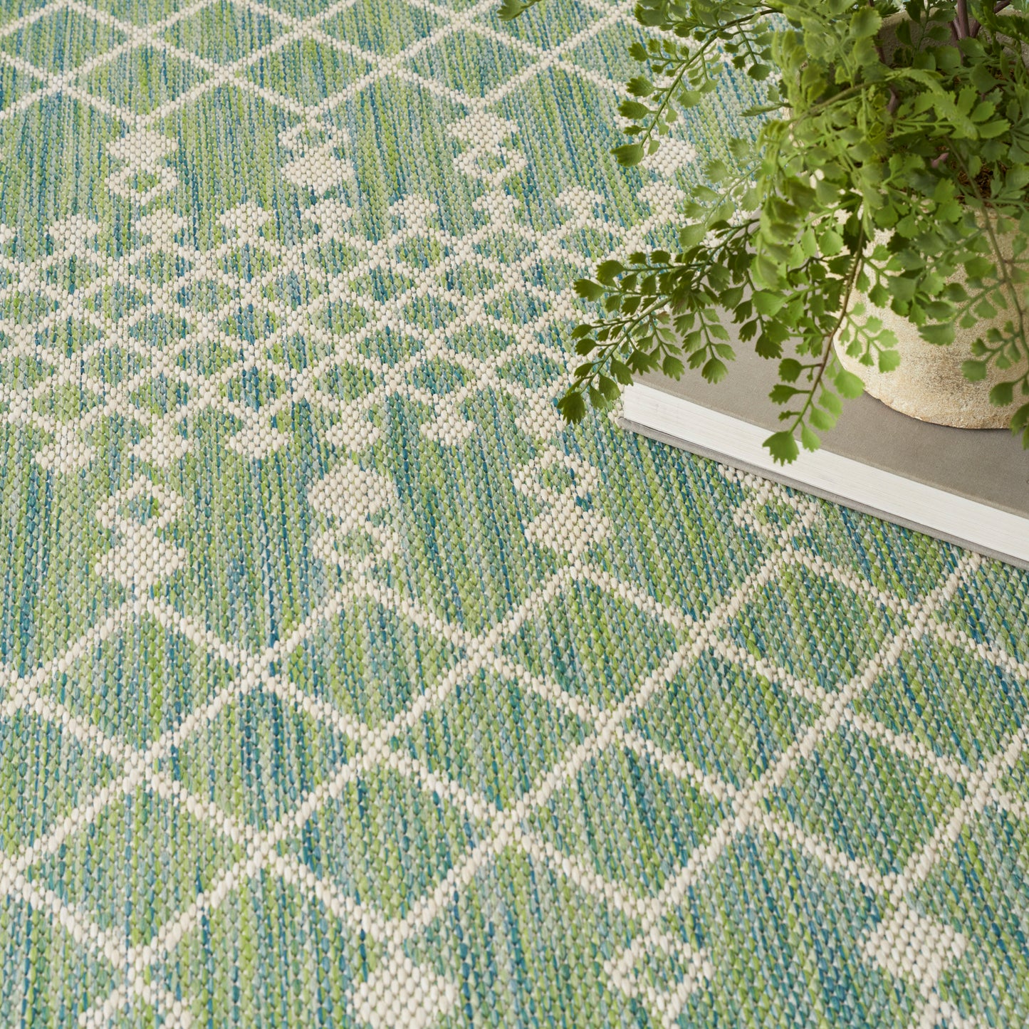 Nourison Positano 10' x 14' Blue Green Modern Rug