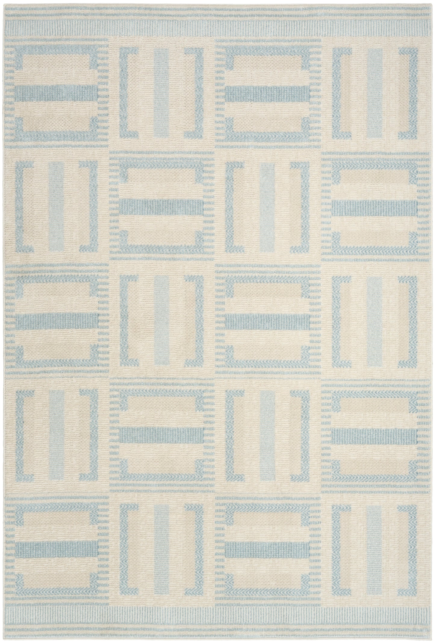 Nourison Nordic 4' x 6' Ivory Blue Modern Indoor Rug