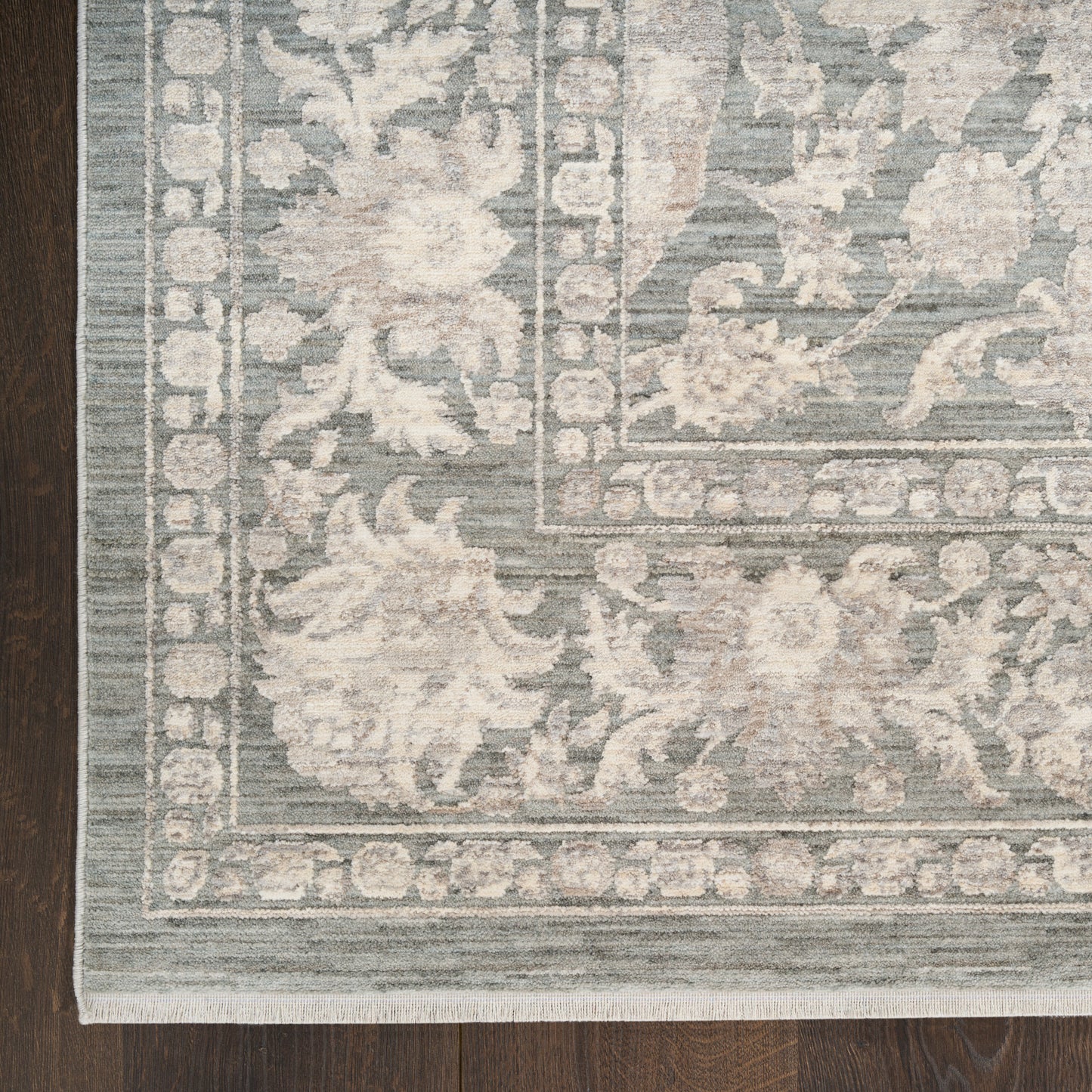 Nourison Shadows 2'2" x 12' Sage Ivory Vintage Indoor Rug