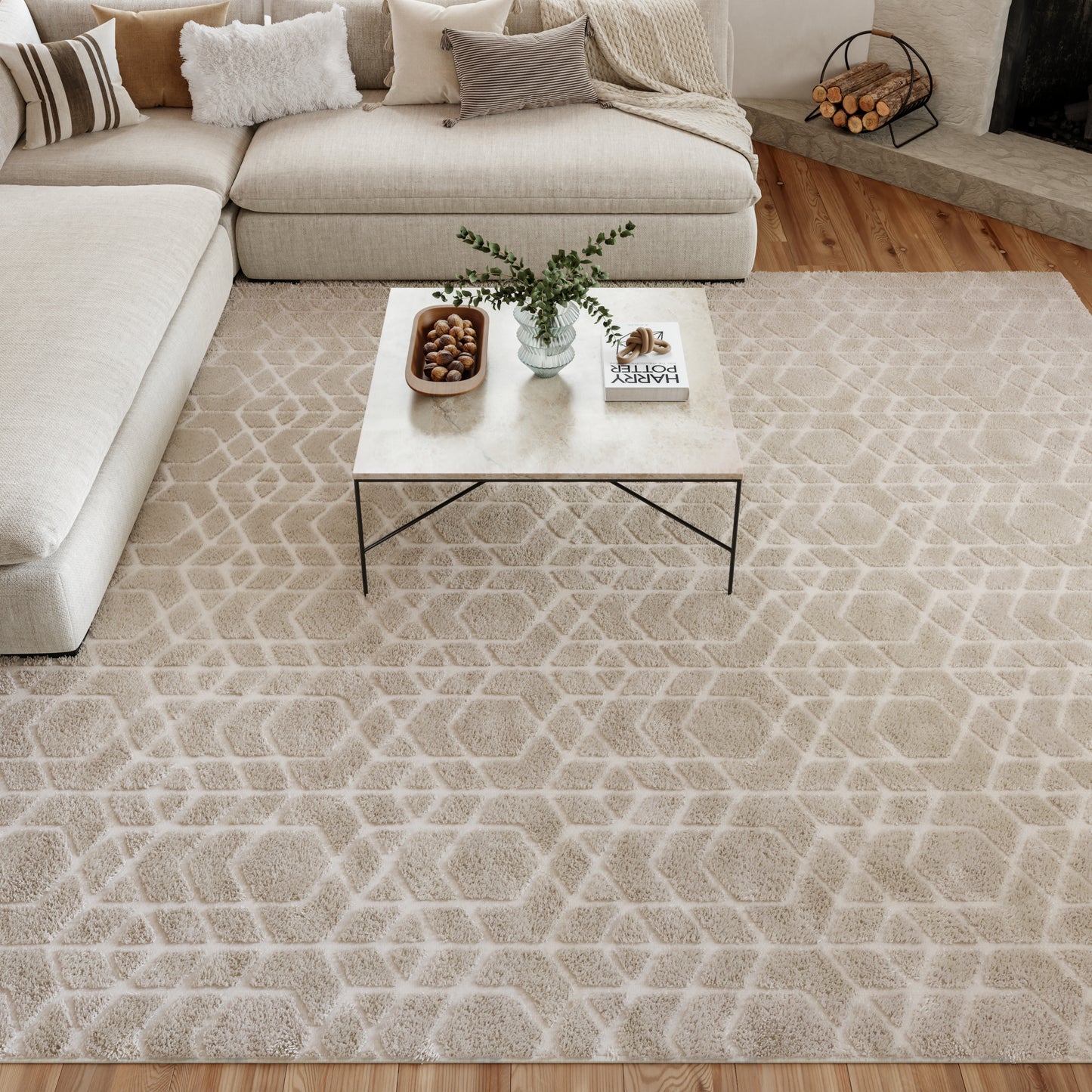 Nourison Washable Charm 9' x 12' Silver Ivory Modern Indoor Rug