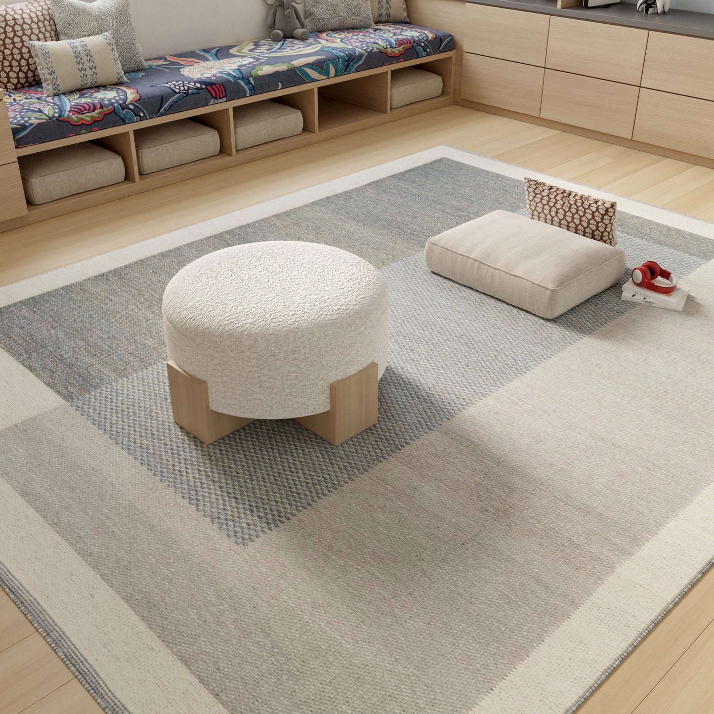 Nourison Copenhagen 8' x 10' Ivory Blue Mid-Century Modern Indoor Rug