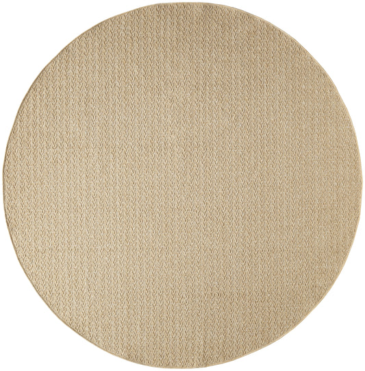 Nourison Tulum 8' x Round Taupe Outdoor Rug