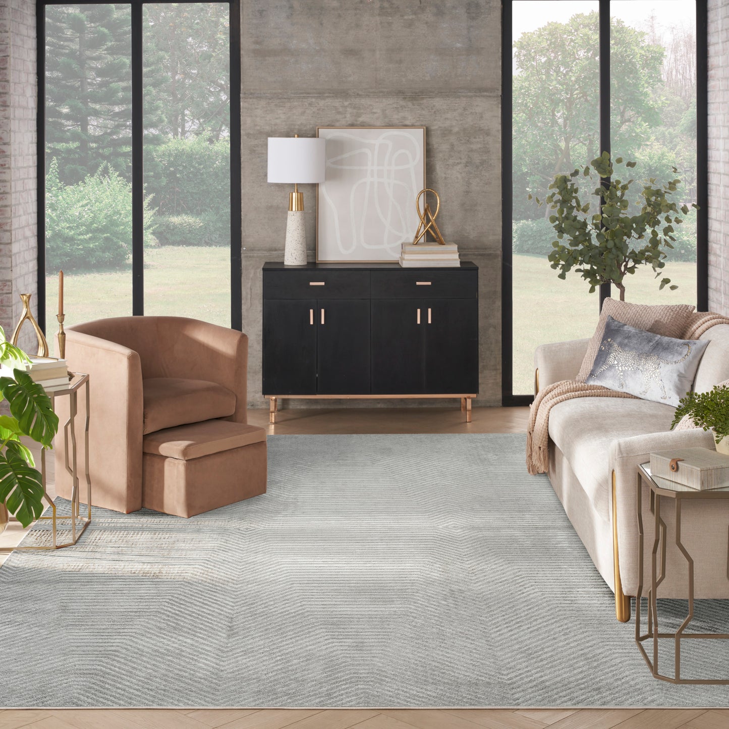 Nourison Dekor 7'10" x 9'10" Grey Vintage Indoor Rug