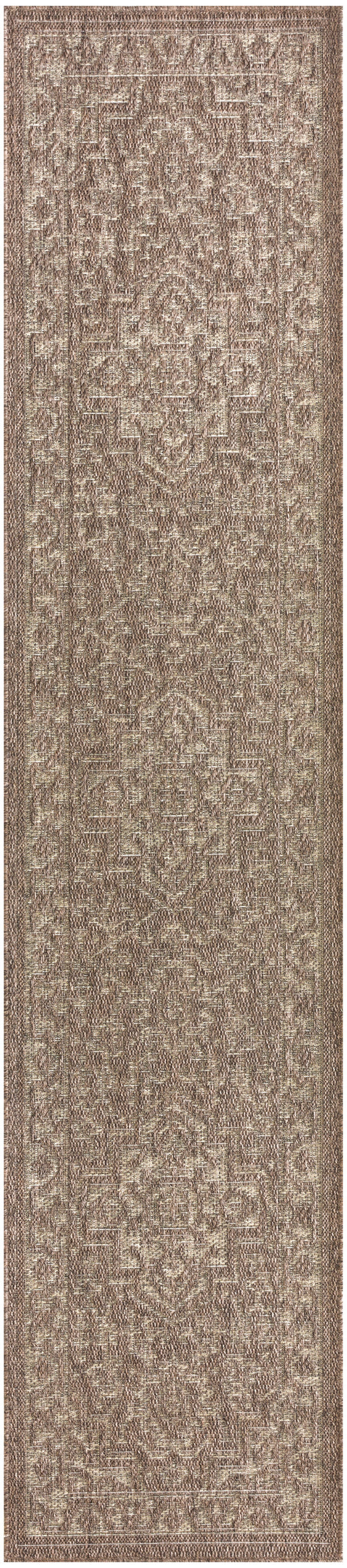 Nourison Tulum 2'2" x 8' Brown Outdoor Rug
