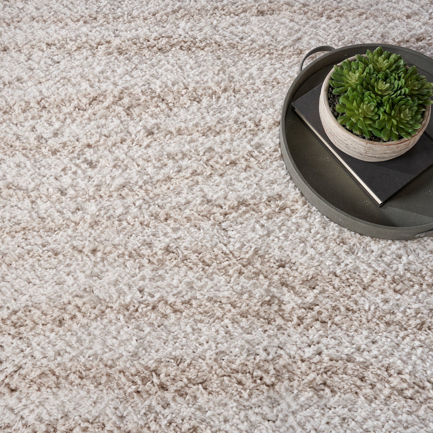 Nourison Modern Shag 7'10" x 9'10" Ivory Beige Modern Indoor Rug