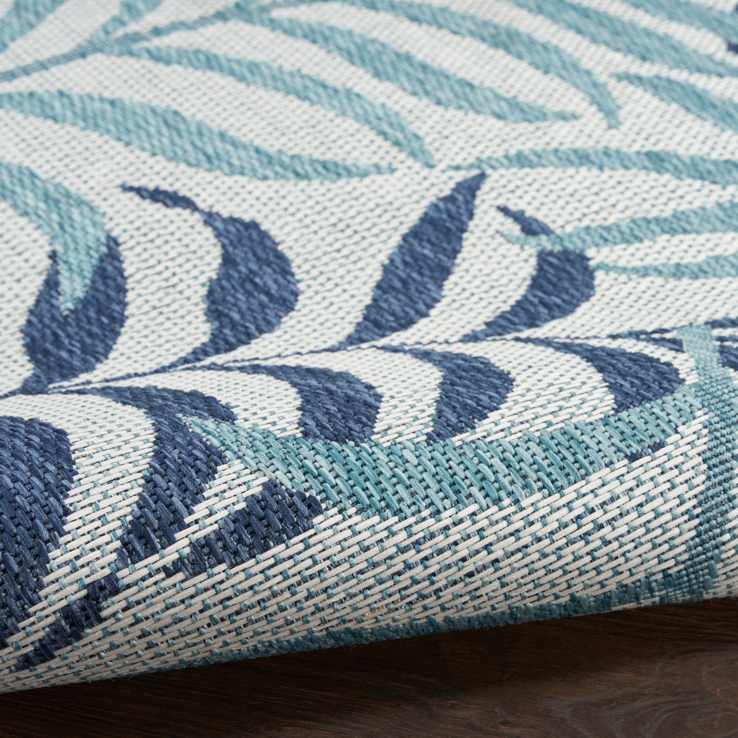 Nourison Garden Oasis 2' x 8' Blue Tropical Rug