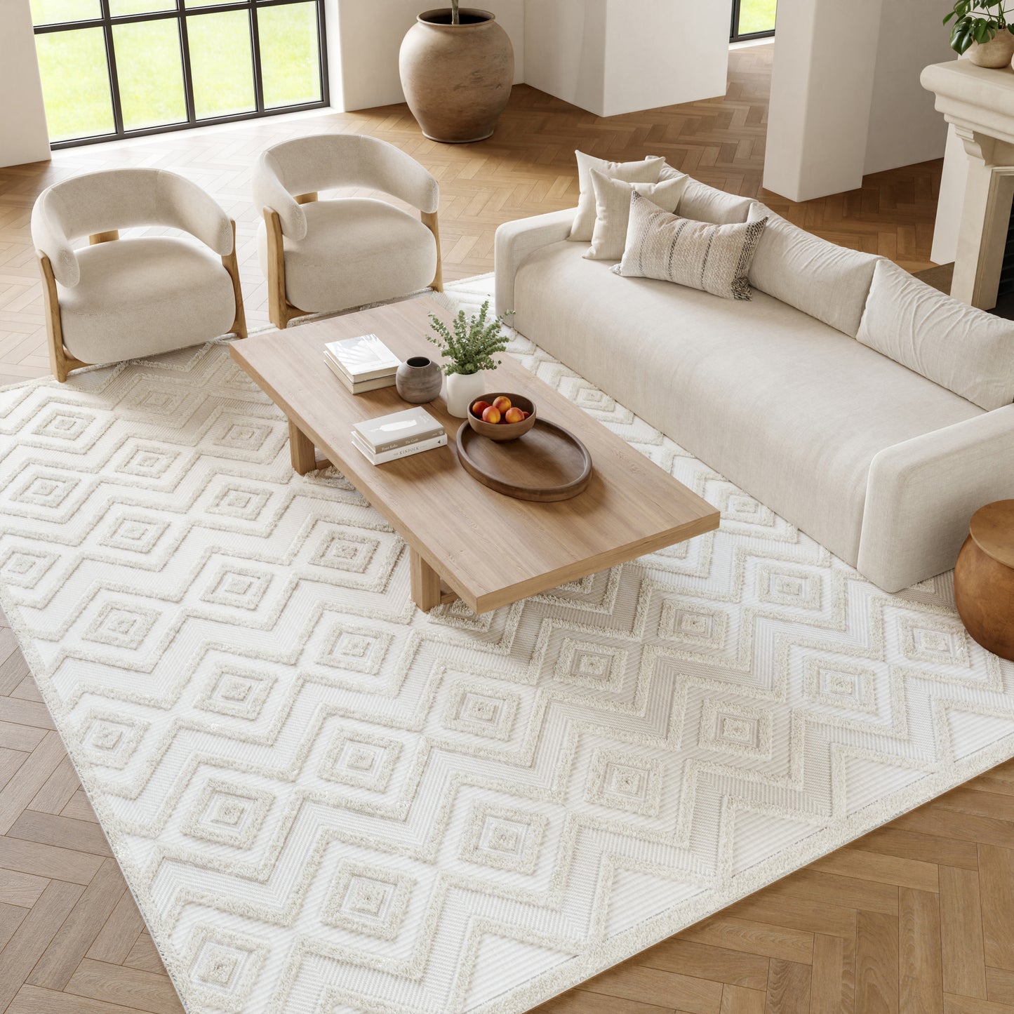 Nourison Versatile 9' x 12' Ivory White Modern Rug