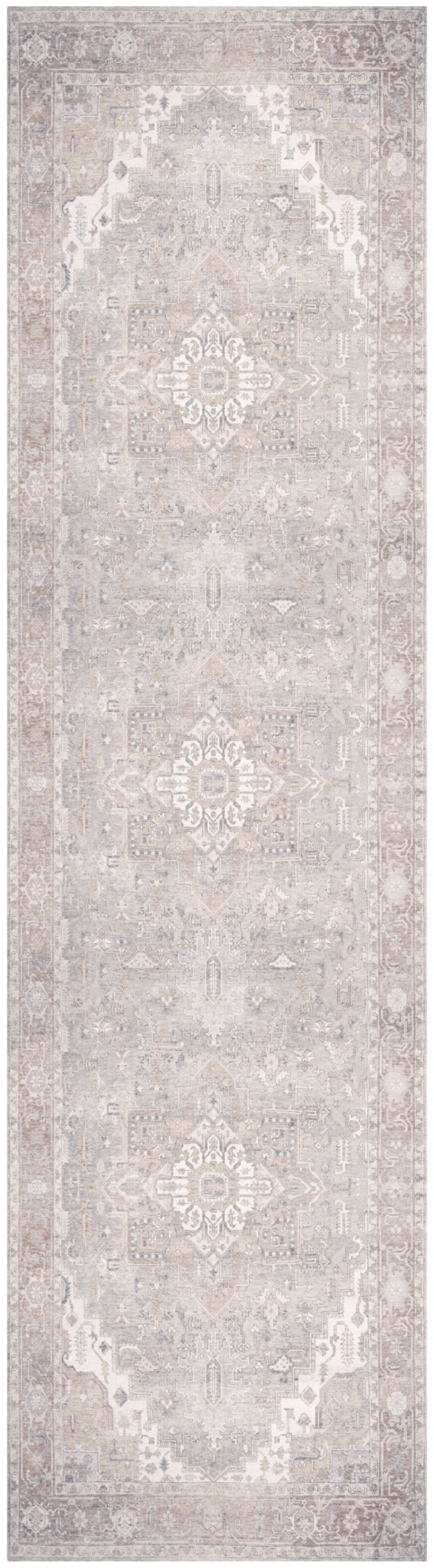 Nourison Vintage Washables 2'2" x 8' Light Blue Vintage Indoor Rug