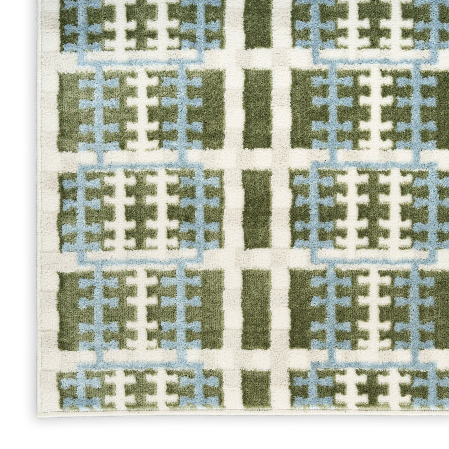 Nourison Nordic 2' x 6' Blue Green Modern Indoor Rug