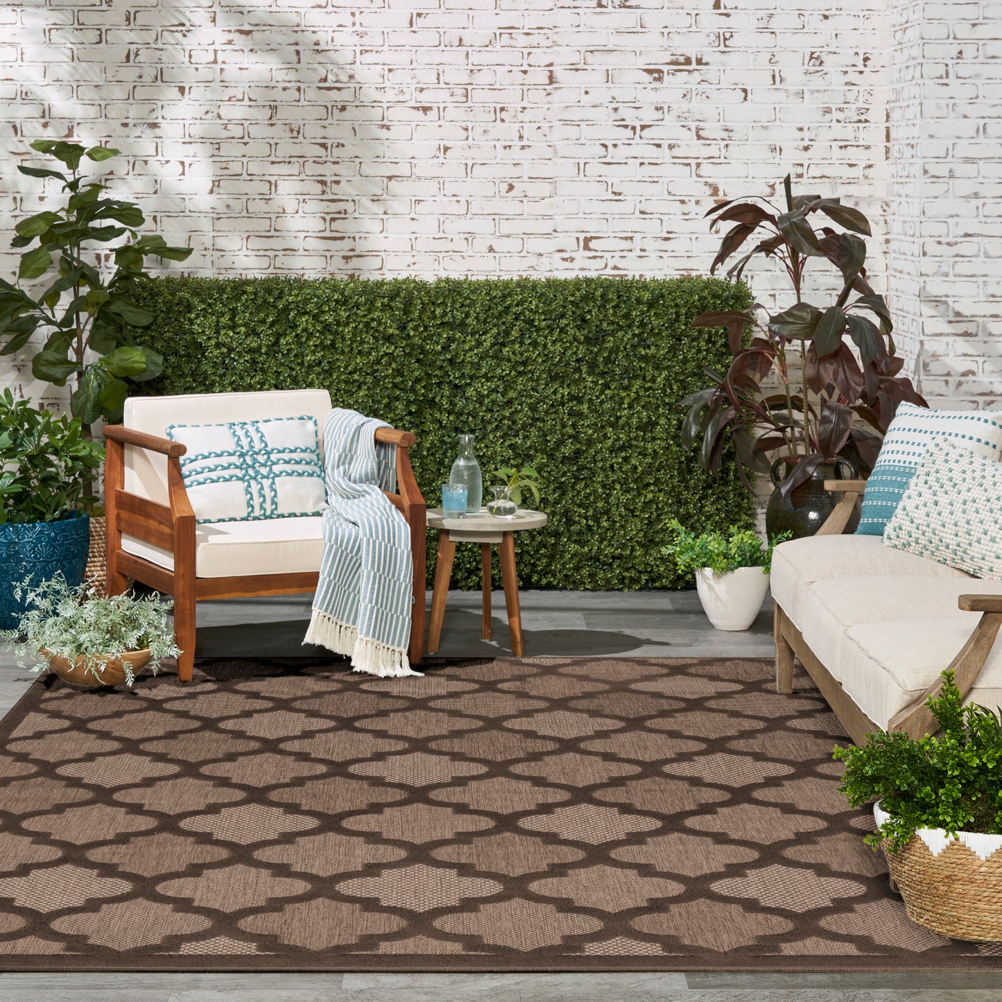 Nourison Easy Care 10' x 14' Brown Modern Rug