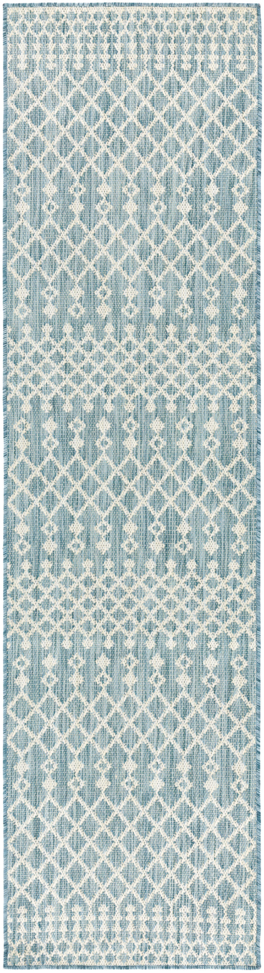 Nourison Positano 2'2" x 8' Aqua Modern Rug