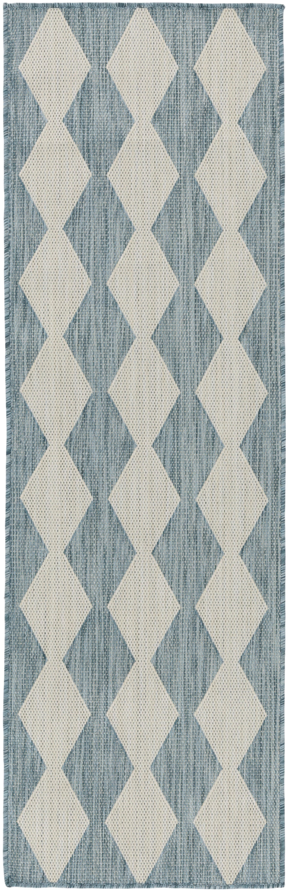 Nourison Positano 2' x 6' Aqua Modern Rug