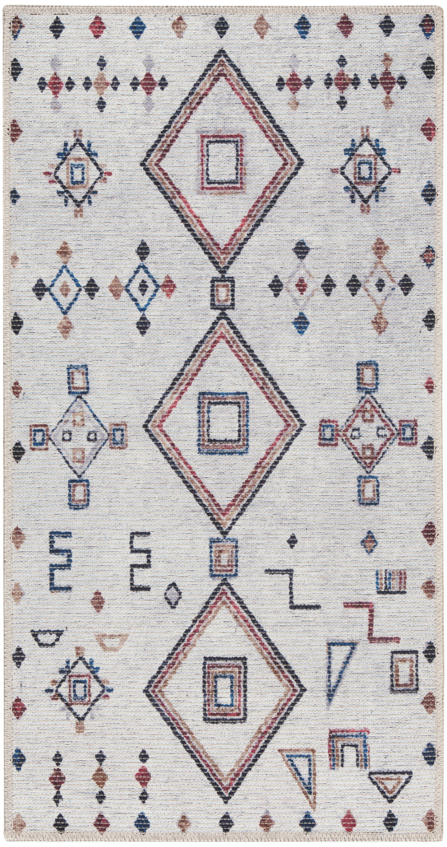 Nourison New Concept Washables 2' x 3'9" Ivory Multicolor Bohemian Indoor Rug