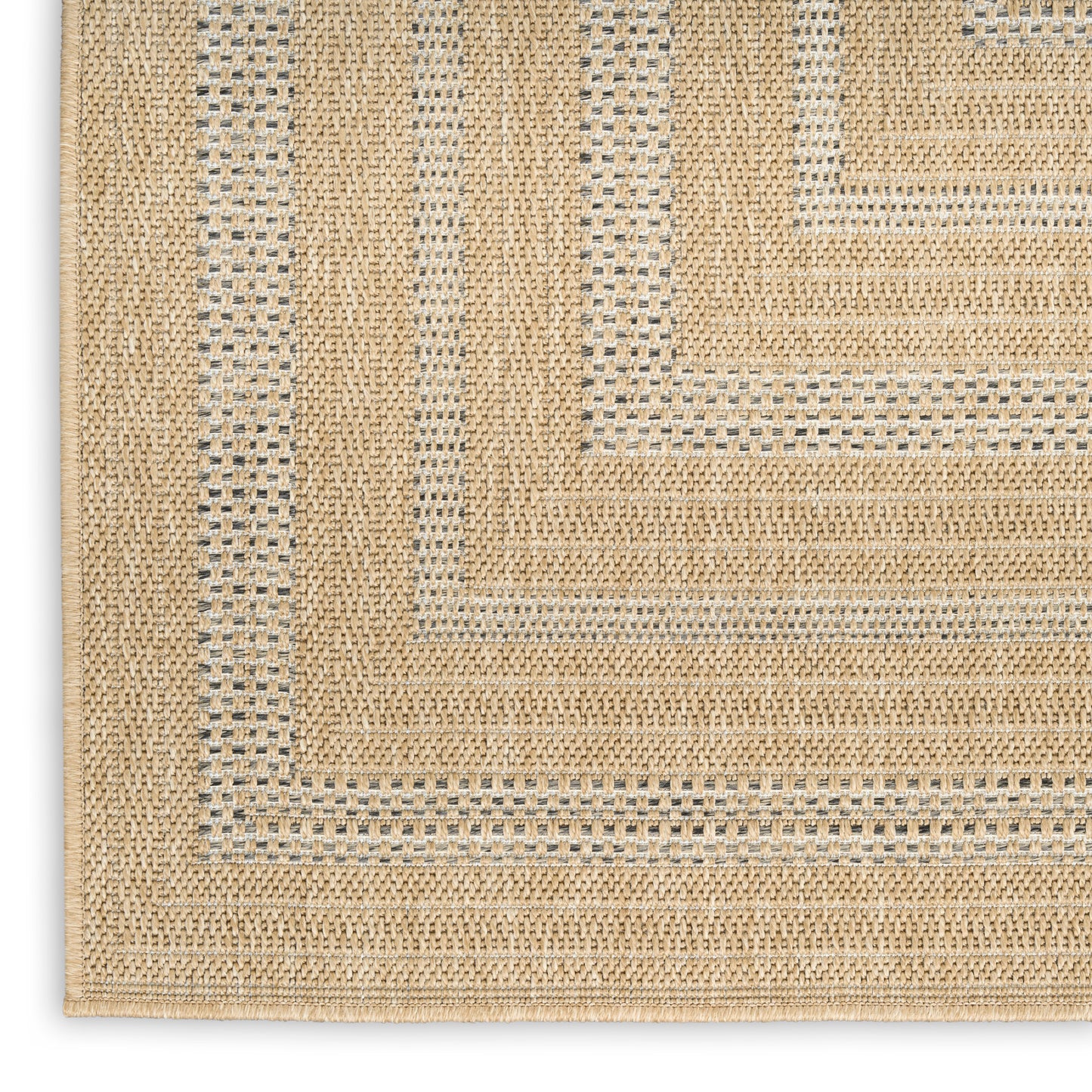 Nourison Tulum 3' x 5' Taupe Grey Outdoor Rug