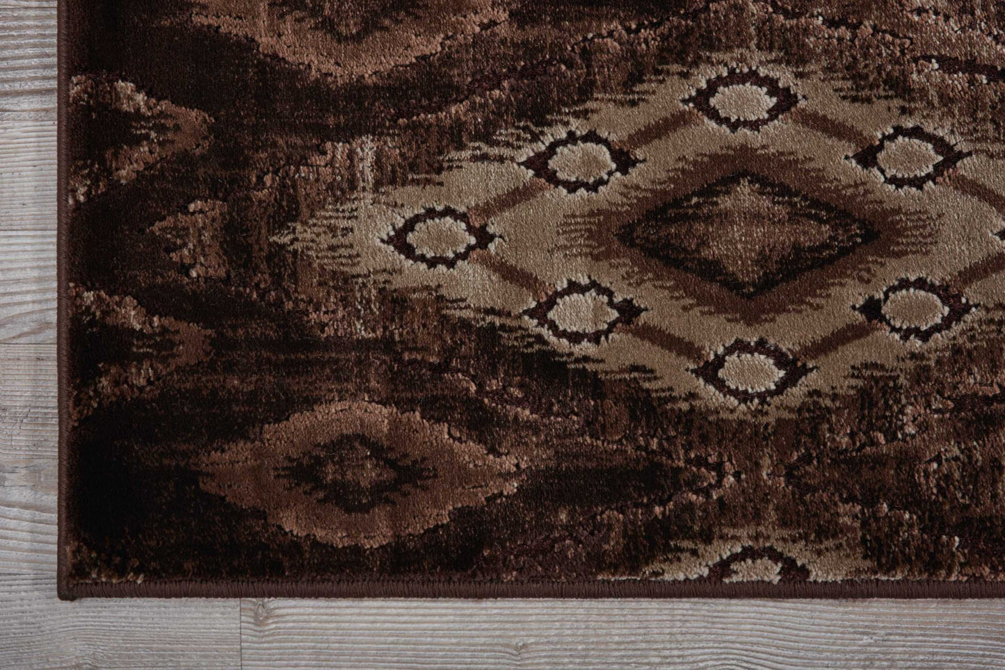 Nourison Karma 9'3" x 12'9" Chocolate Vintage Indoor Rug