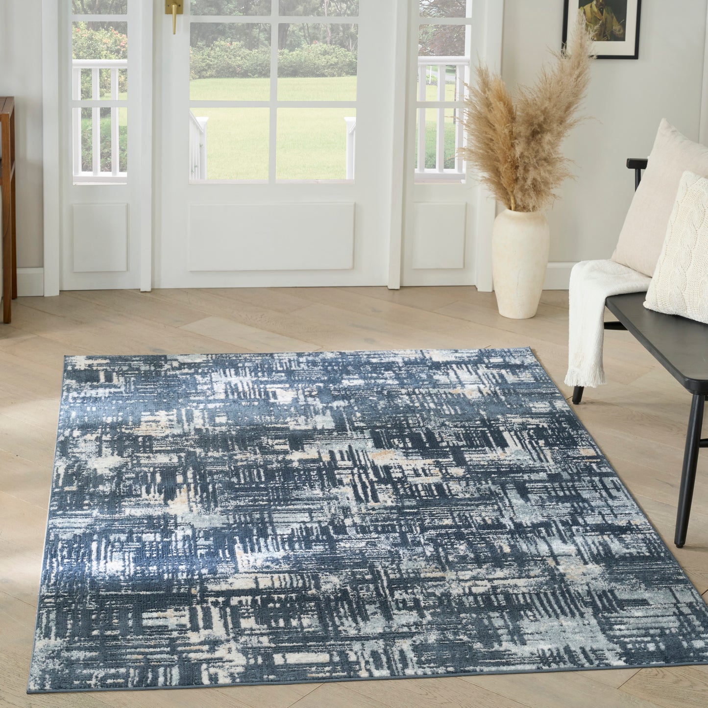 Nourison Dekor 5'3" x 7' Slate Modern Indoor Rug