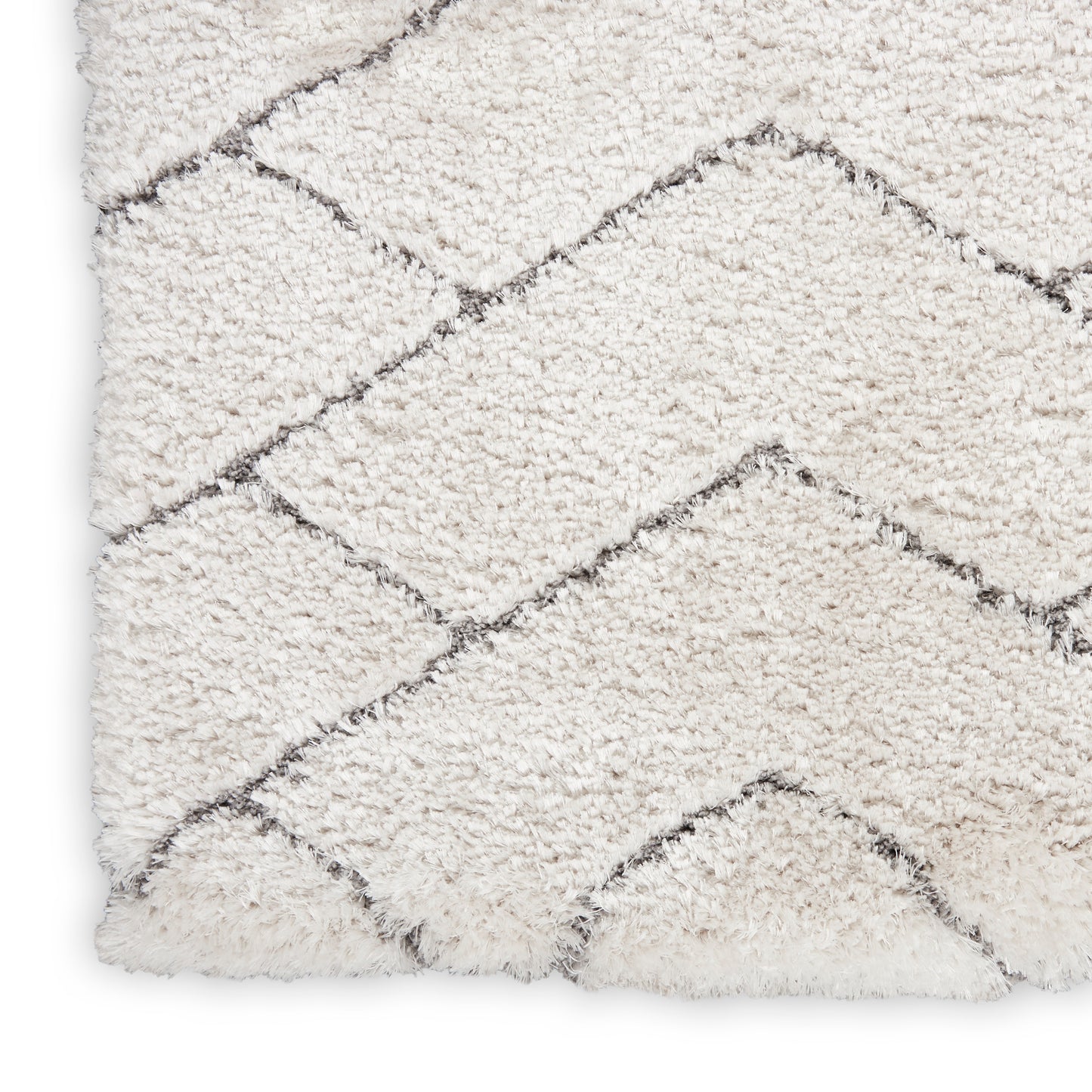 Nourison Dreamy Shag 7'10" x 9'10" Ivory Grey Shag Indoor Rug