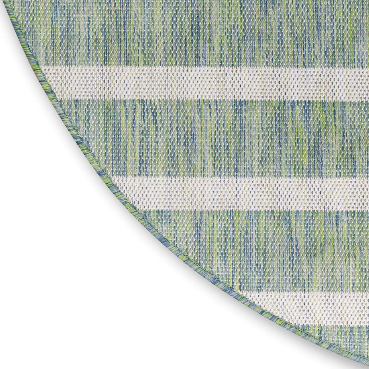 Nourison Positano 8' x Round Blue Green Ivory Modern Rug