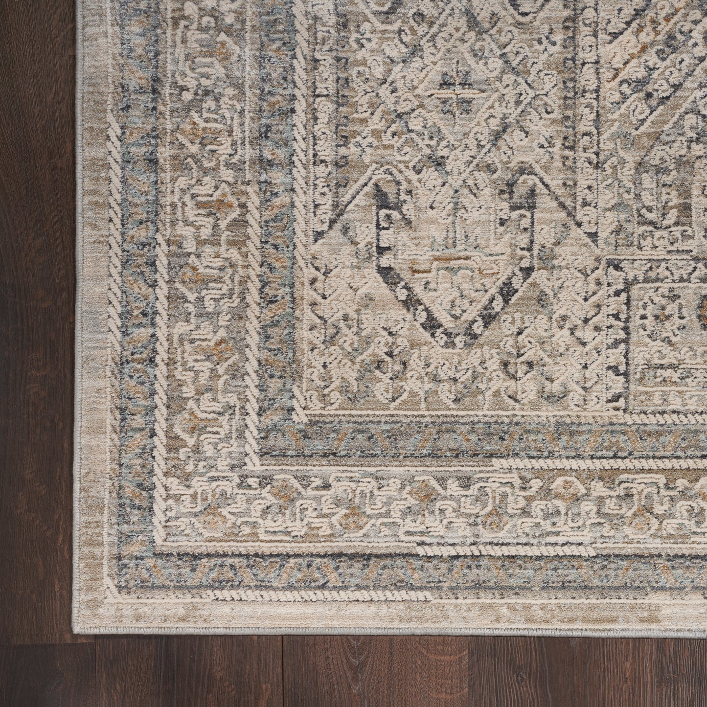 Nourison Lynx 2'3" x 12' Ivory/Grey/Blue Vintage Indoor Rug
