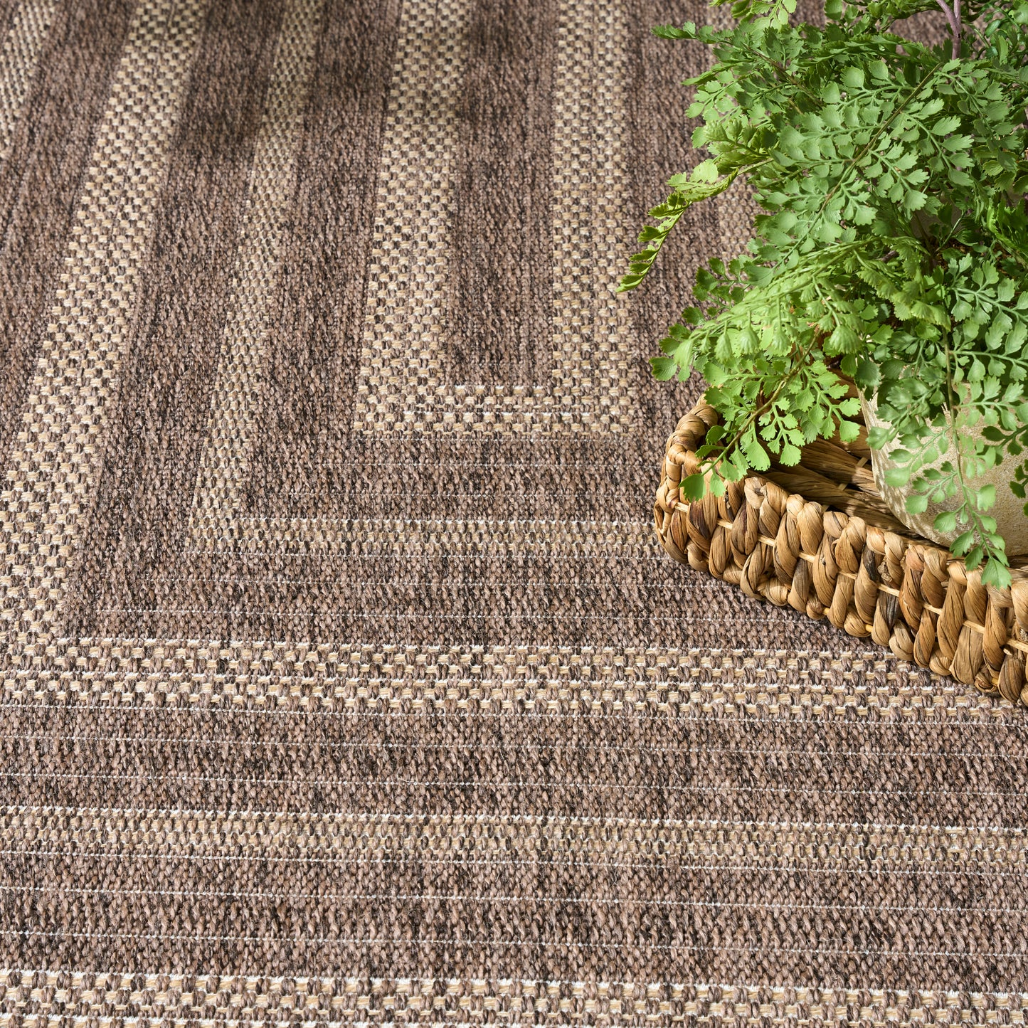 Nourison Tulum 8' x Round Brown Outdoor Rug