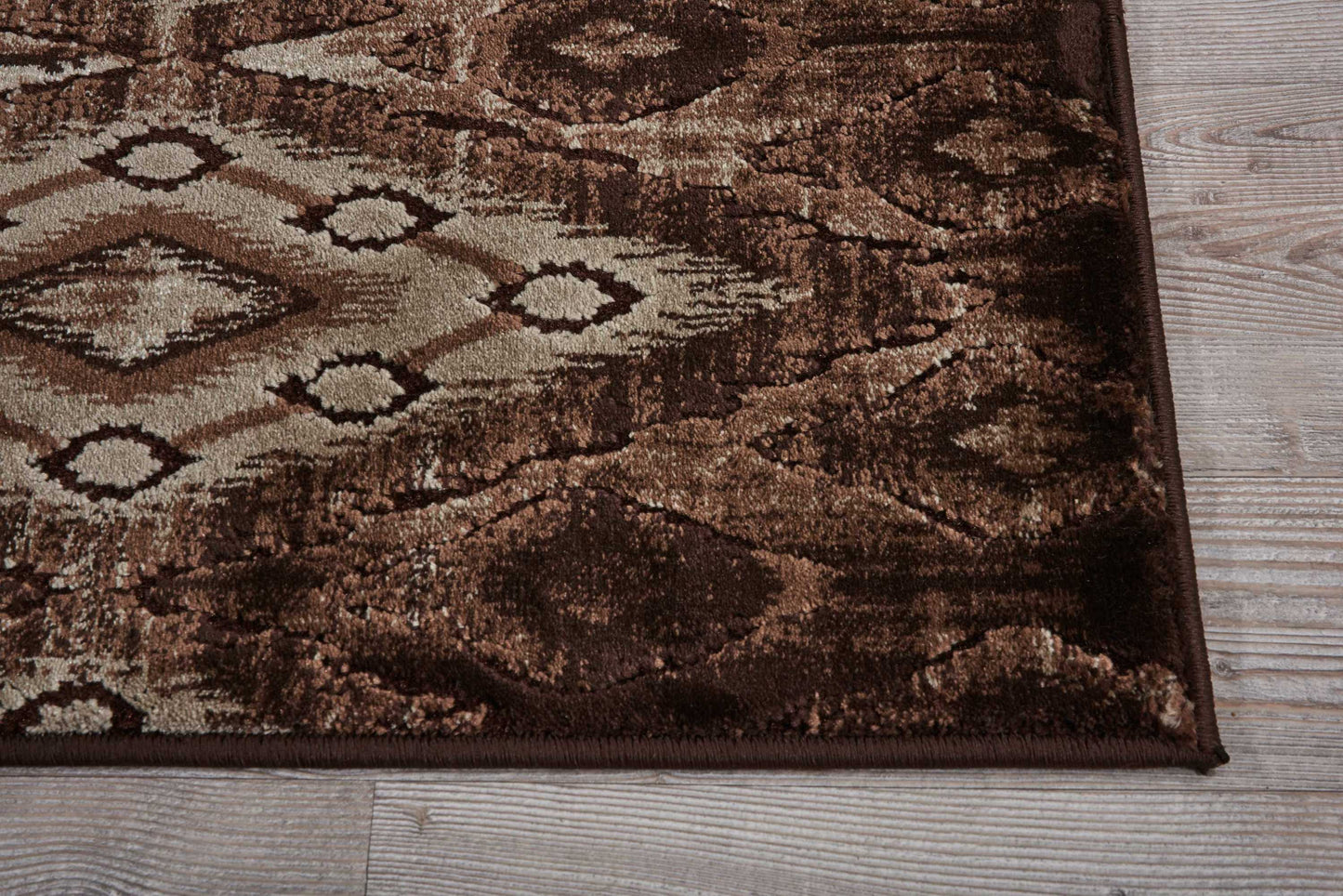 Nourison Karma 9'3" x 12'9" Chocolate Vintage Indoor Rug