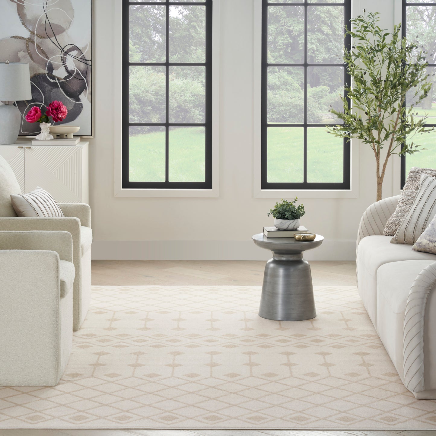 Nourison Grafix 9' x 12' Ivory Beige Bohemian Indoor Rug