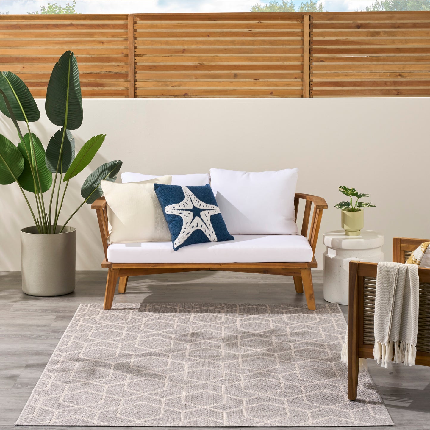 Nourison Horizon Indoor/Outdoor 4' x 6' Grey Modern Rug