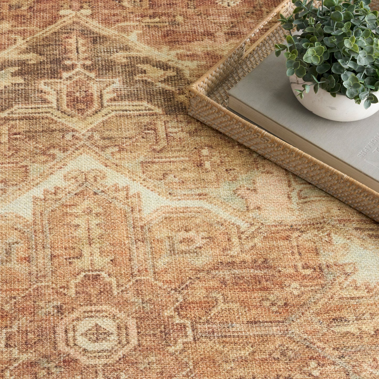 Nourison Vintage Washables 4' x 6' Gold Vintage Indoor Rug