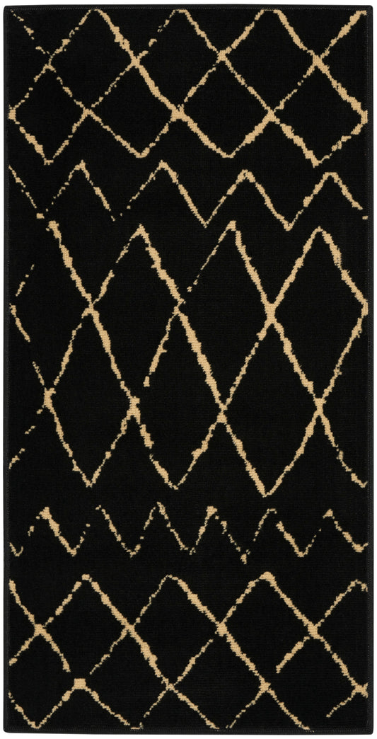 Nourison Grafix 2' x 4' Black Bohemian Indoor Rug