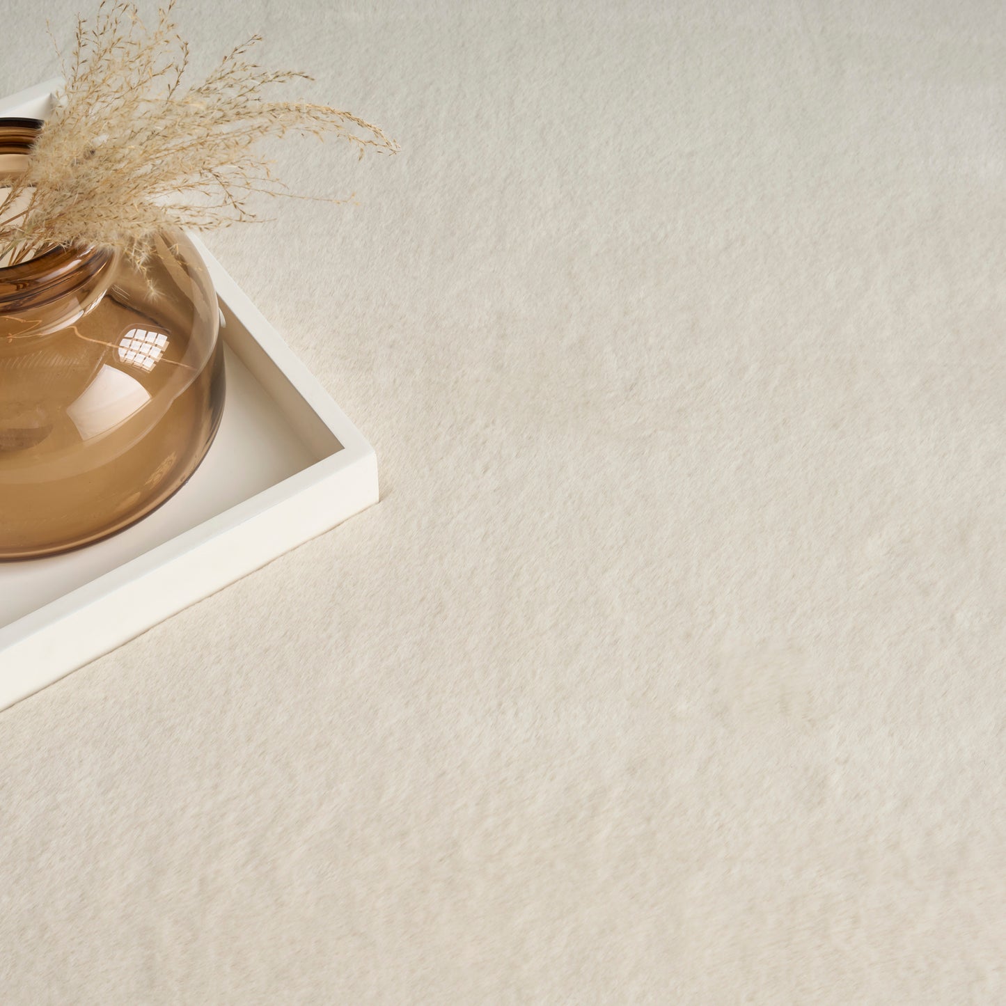 Nourison Soft Plush Rabbit Fur 5' x 7' Beige Contemporary Indoor Rug