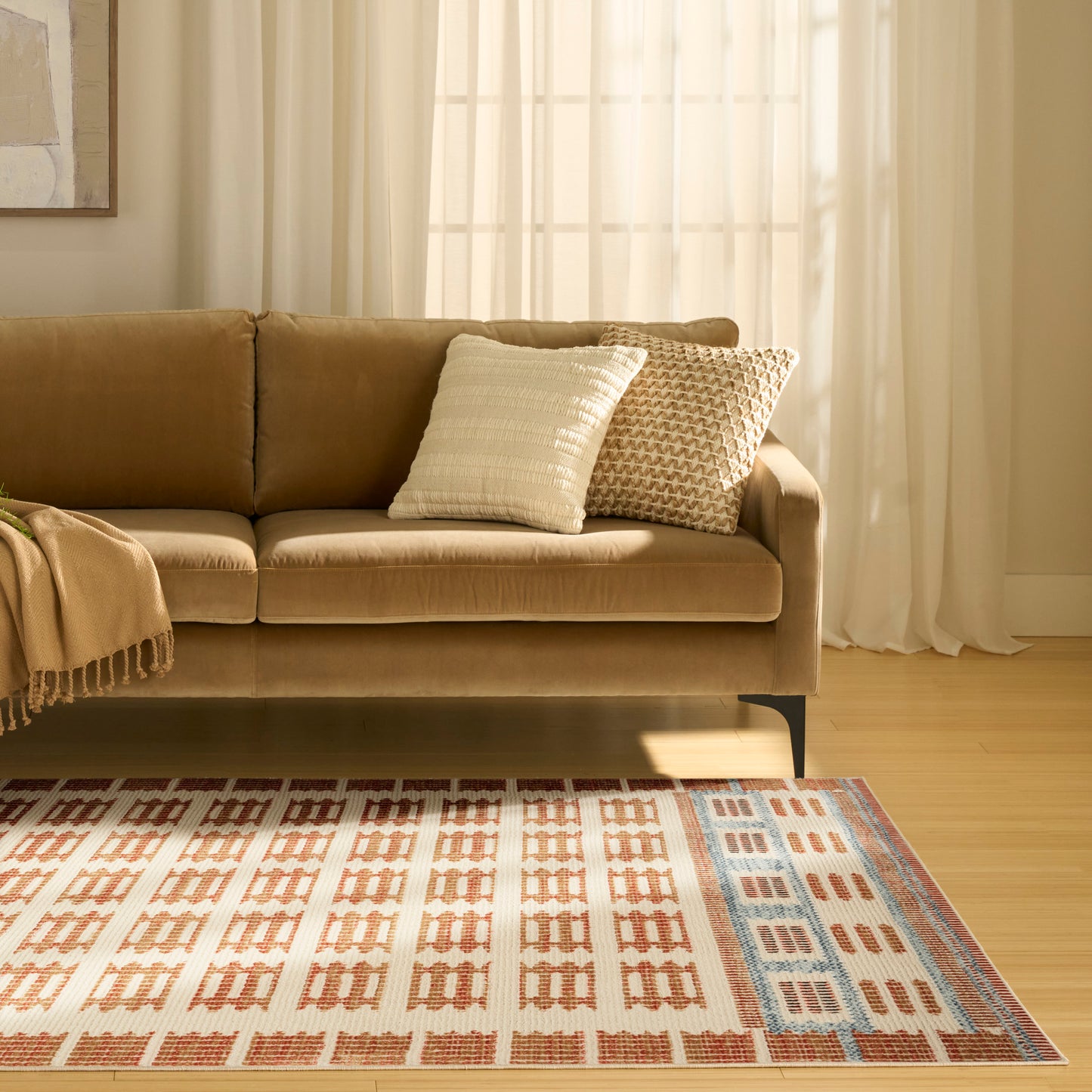 Nourison Nordic 4' x 6' Ivory Rust Modern Indoor Rug