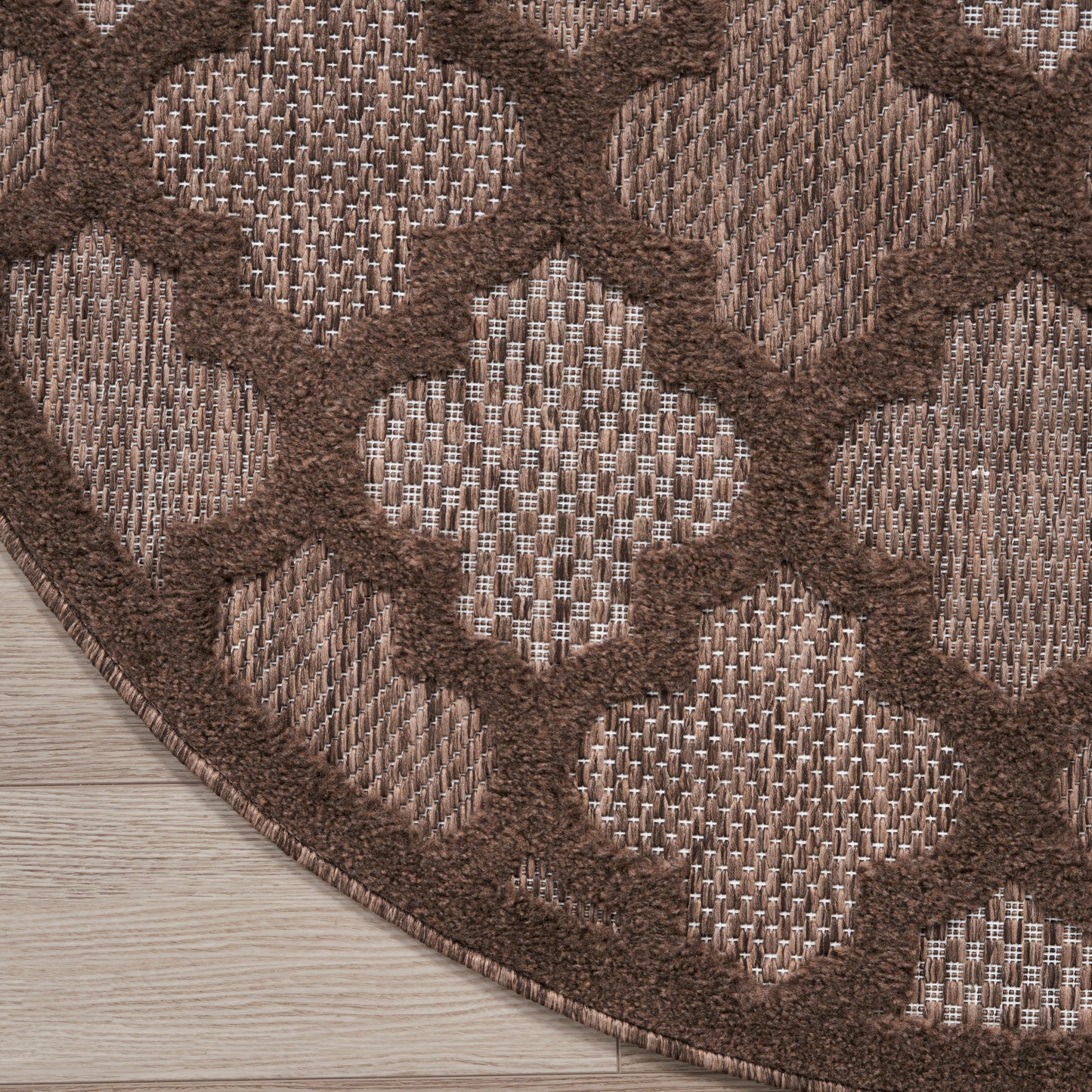 Nourison Easy Care 6' x Round Brown Modern Rug