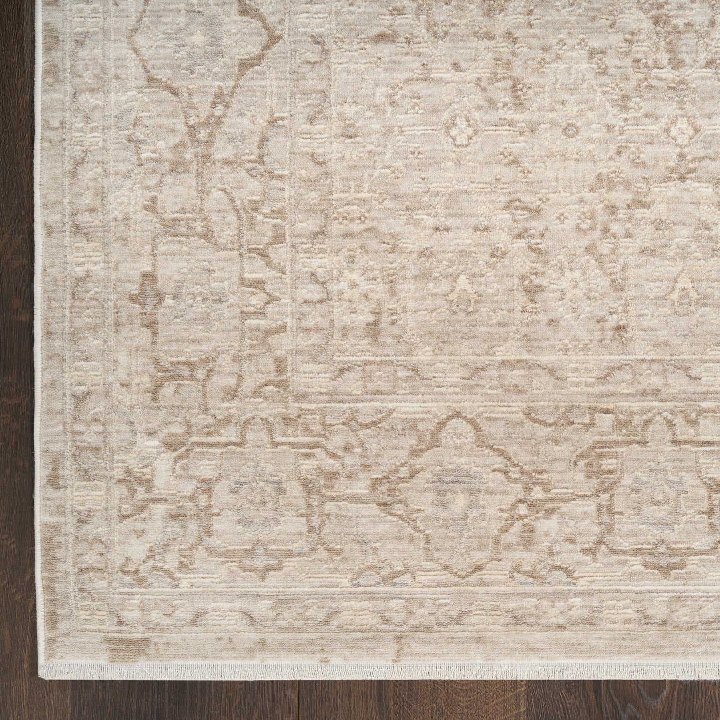 Nourison Shadows 2'2" x 10' Ivory Grey Vintage Indoor Rug