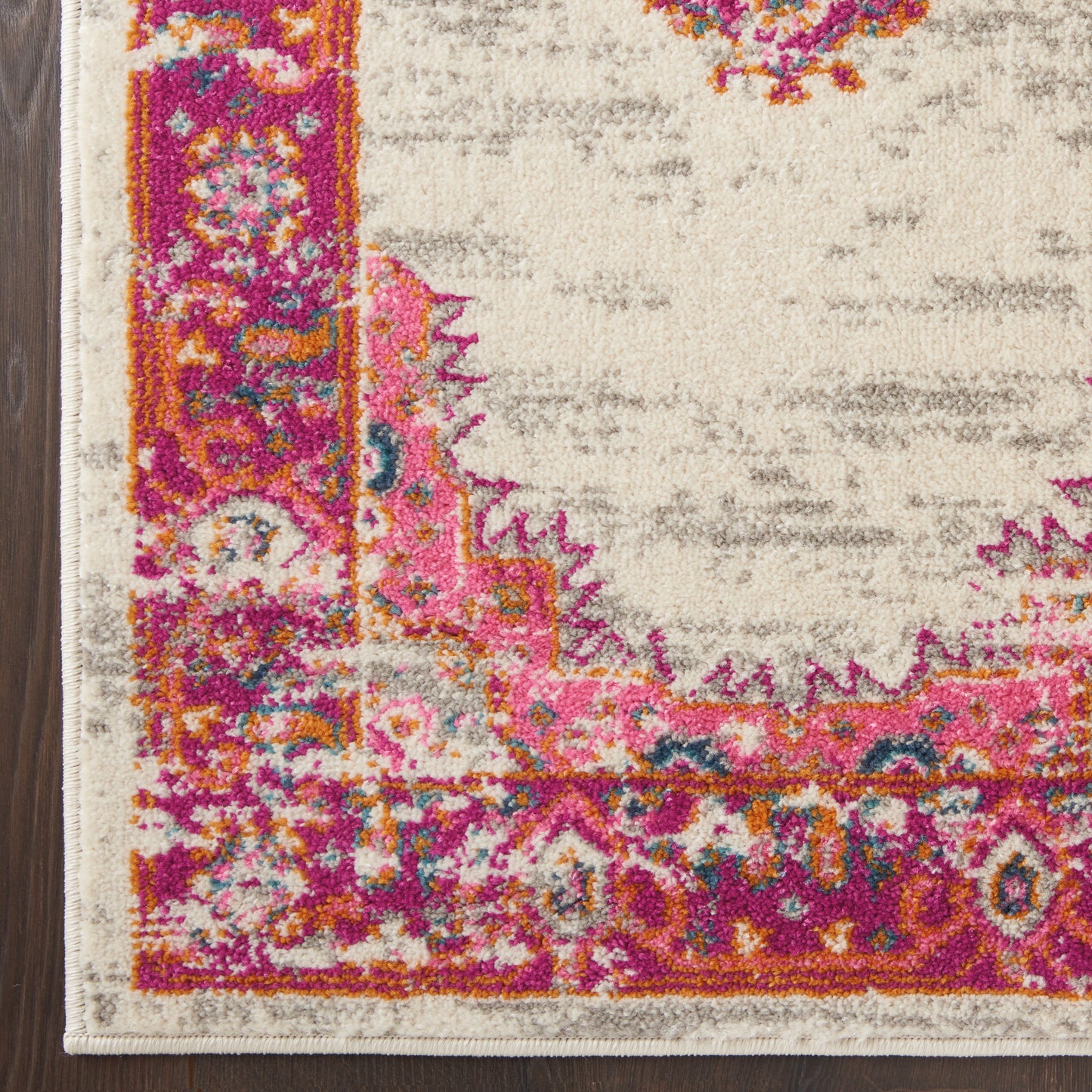 Nourison Passion 9' x 12' Ivory/Fuchsia Bohemian Indoor Rug
