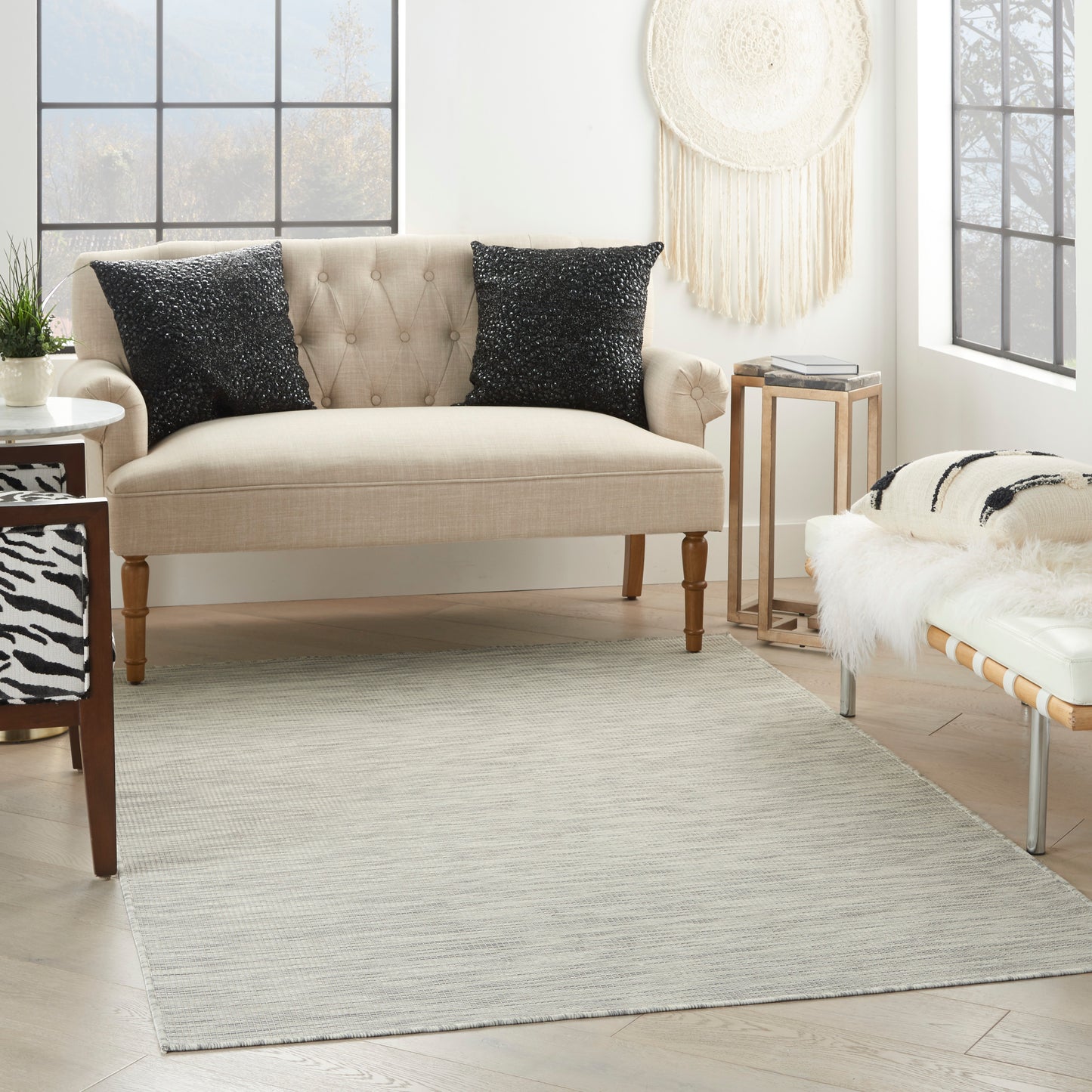 Nourison Positano 4' x 6' Light Grey Modern Rug