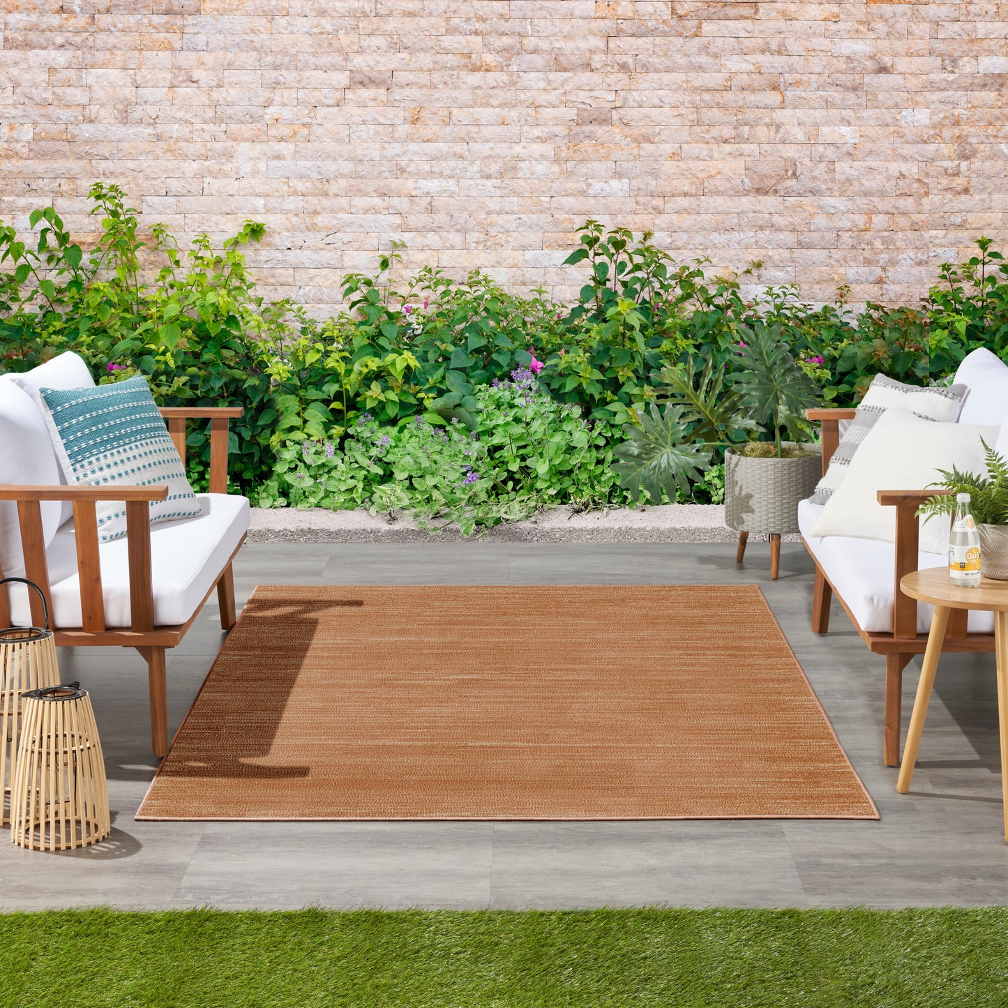 Nourison Nourison Essentials 4' x 6' Rust Outdoor Rug