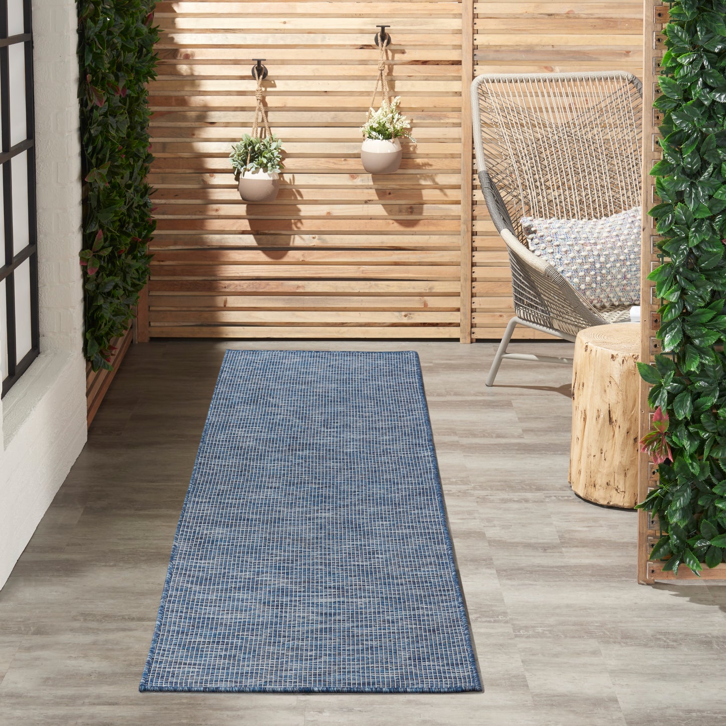 Nourison Positano 2'2" x 8' Navy Blue Modern Rug