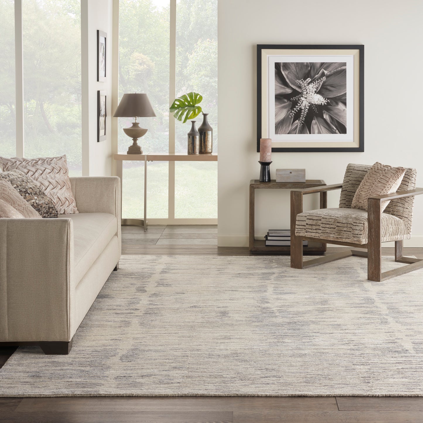 Nourison Ocean 9'9" x 13'9" Ivory Slate Modern Indoor Rug