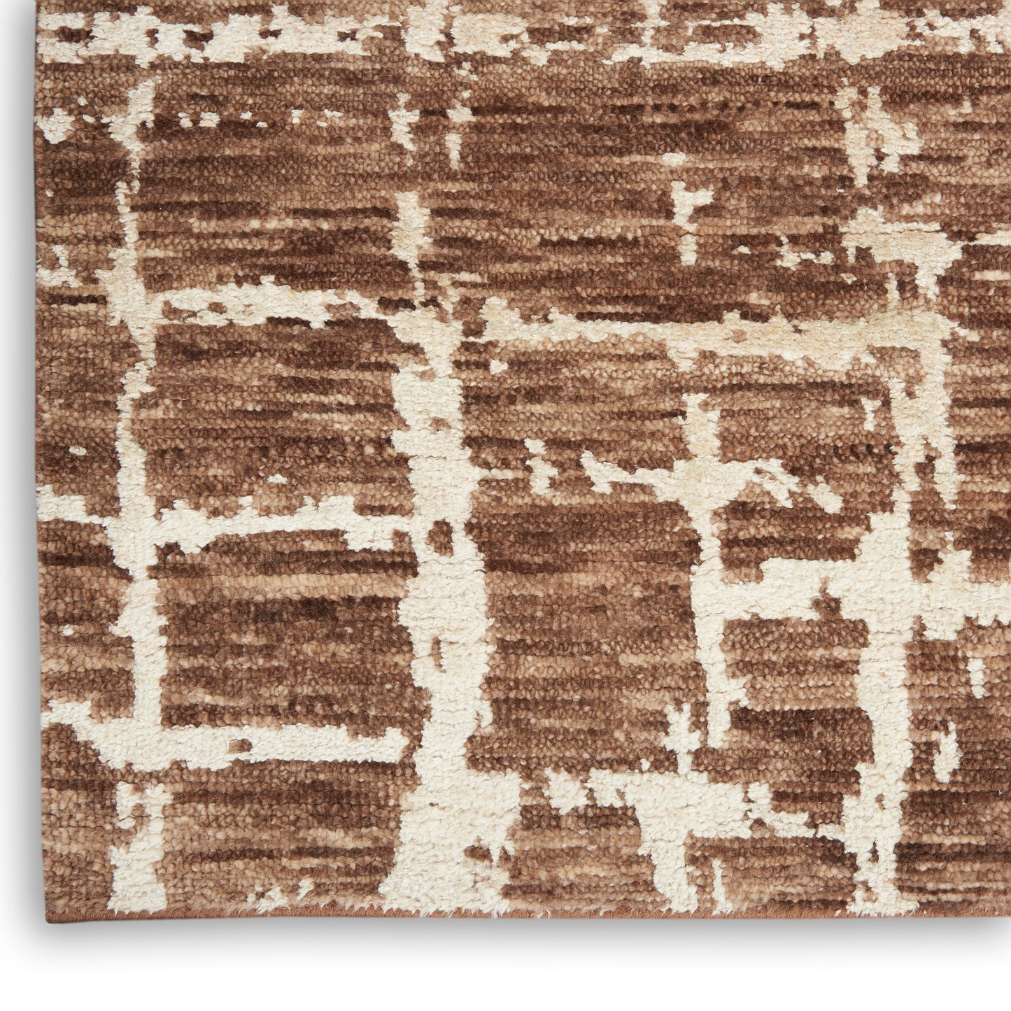 Nourison Luna 9'9" x 13'9" Mocha Ivory Modern Indoor Rug
