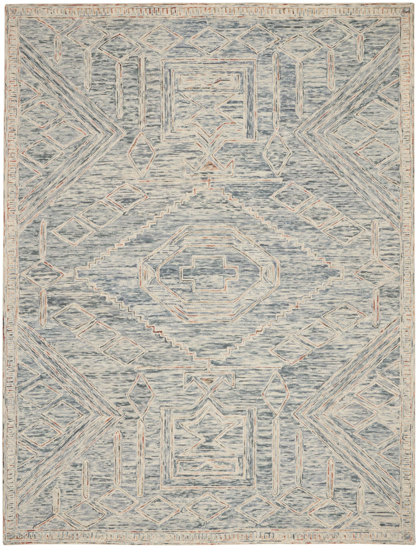 Nourison Interlock 8' x 10'6" Blue Multicolor Bohemian Indoor Rug