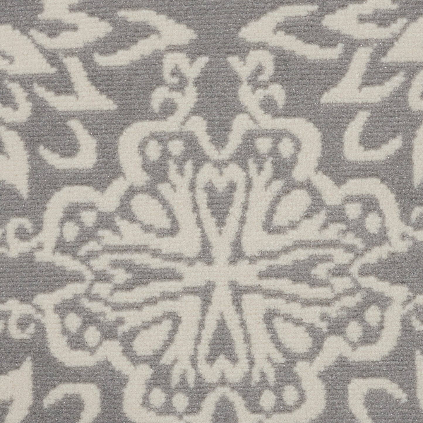 Nourison Jubilant 5'3" x Round Ivory/Grey Farmhouse Indoor Rug