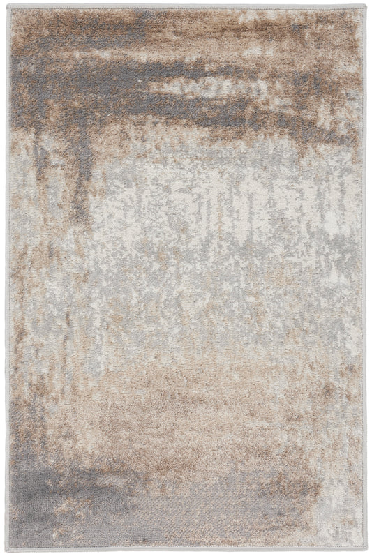 Nourison Elation 2' x 3' Grey Ivory Modern Indoor Rug