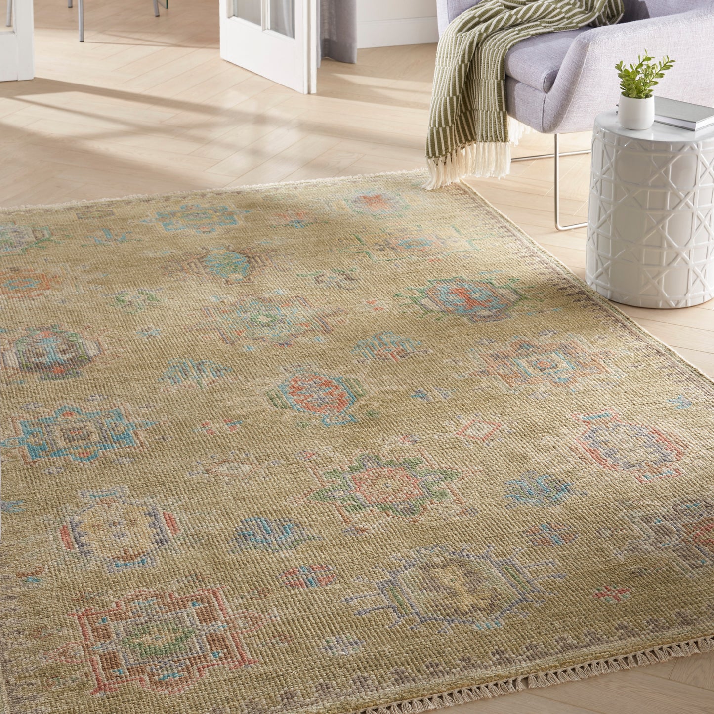 Nourison Odessa 5'6" x 8' Sage Vintage Indoor Rug
