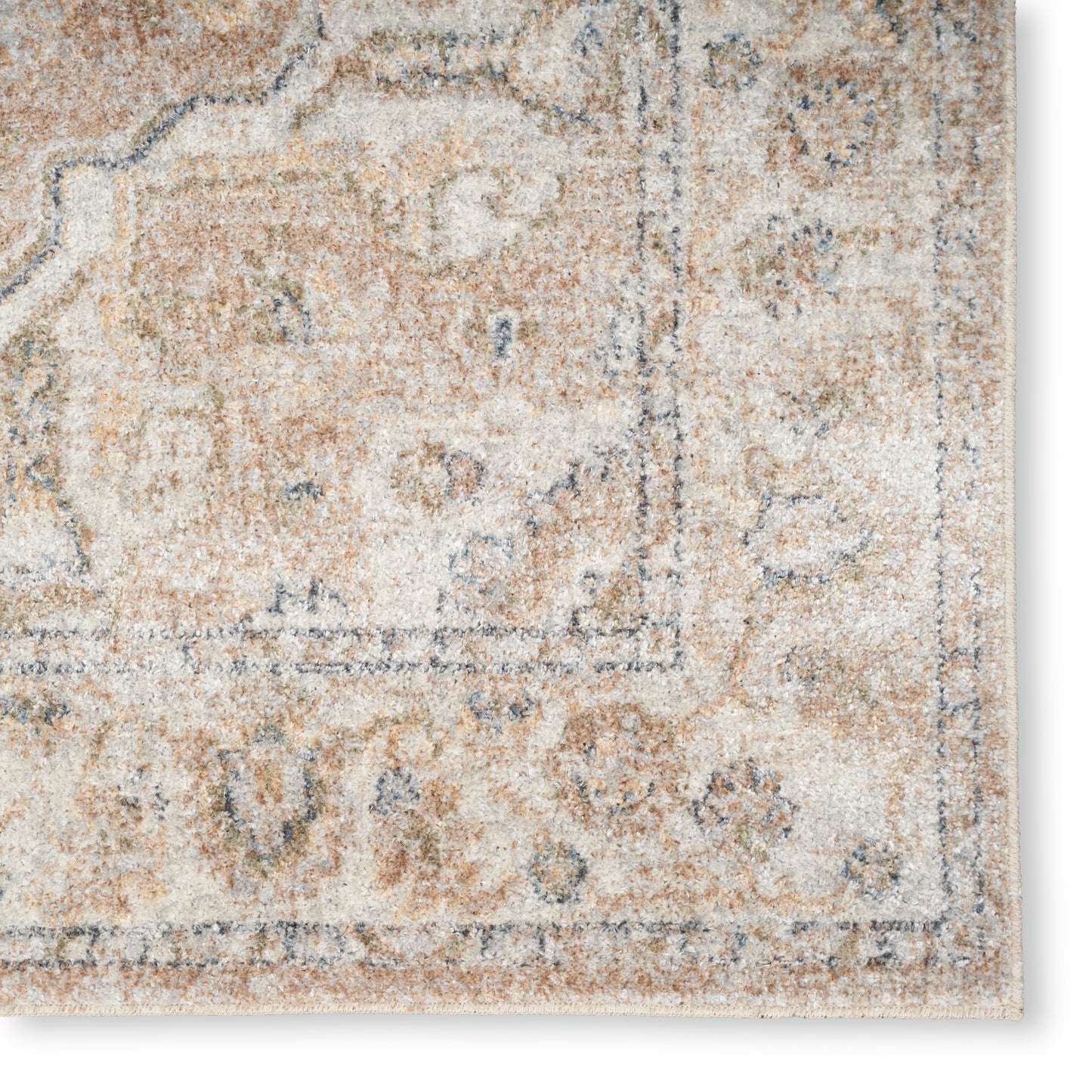 Nourison Astra Machine Washable 6'7" x 9' Beige Vintage Indoor Rug