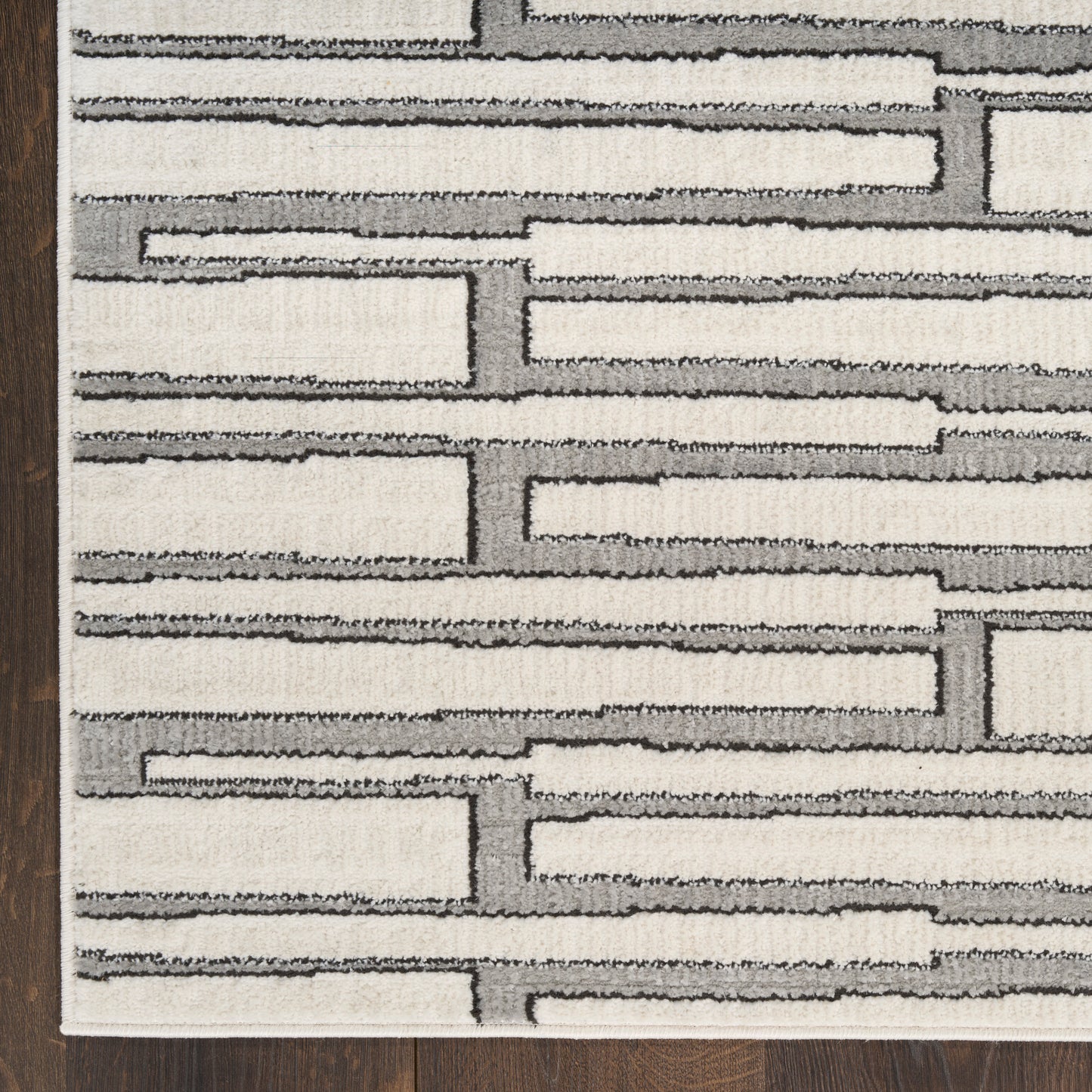 Nourison Nordic 5' x 7' Ivory Grey Scandinavian Indoor Rug