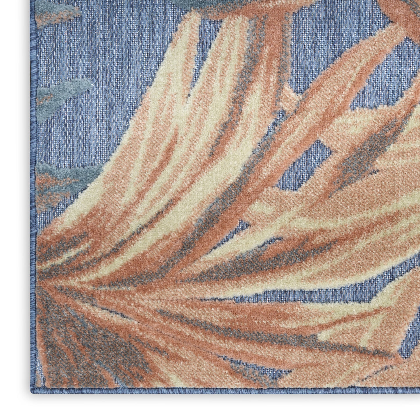 Nourison Aloha 9' x 12' Blue Rose Modern Rug