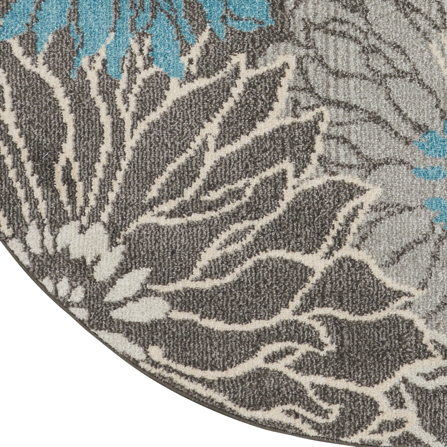 Nourison Passion 8' x Round Charcoal Blue Contemporary Indoor Rug