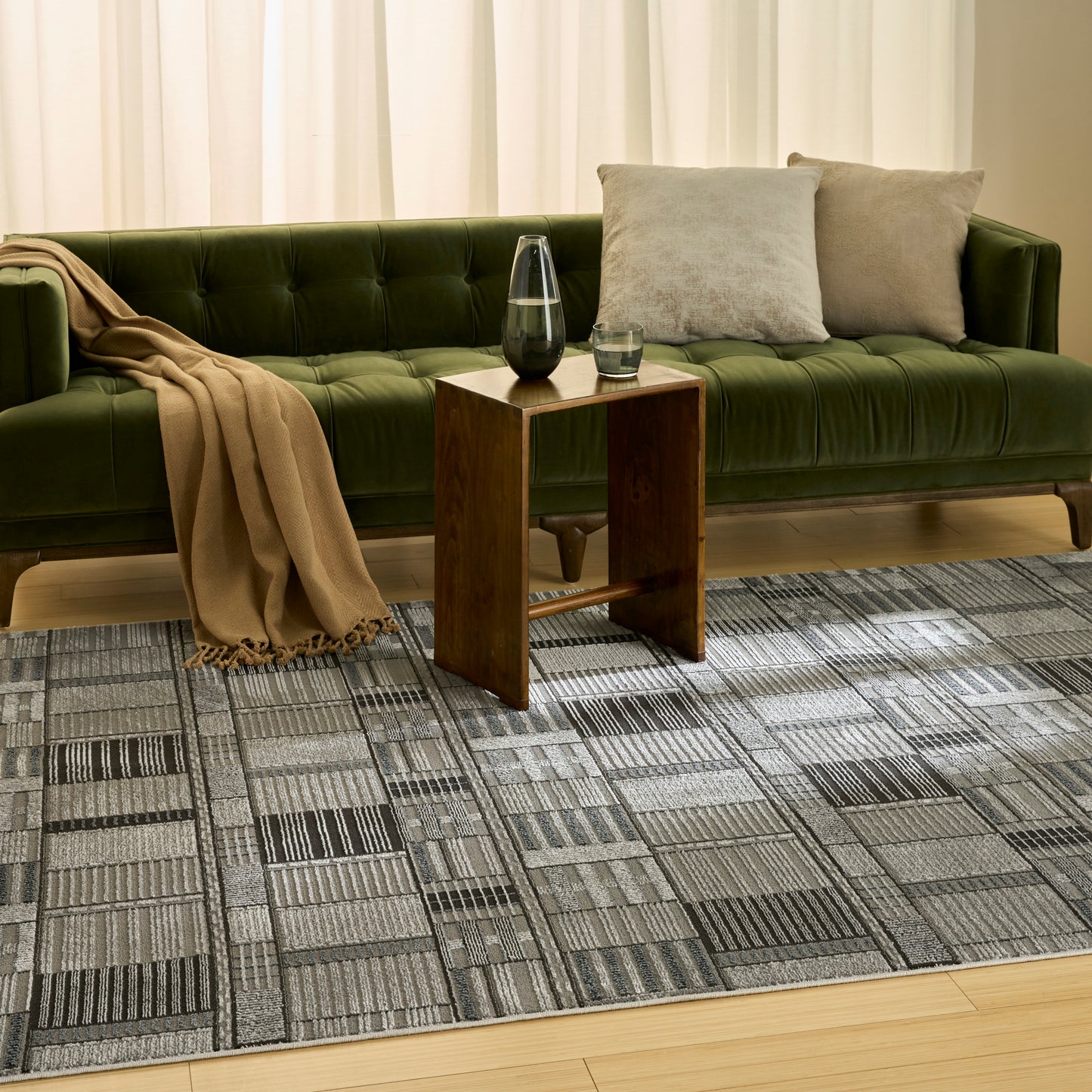 Nourison Nordic 5' x 7' Black Grey Modern Indoor Rug